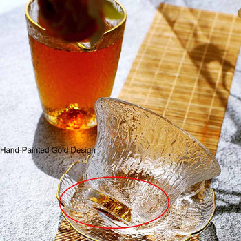 Σετ τσαγιού BORREY κινέζικο Gaiwan Kung Fu Tea Crystal Glass Gai wan Λευκό περίγραμμα σε χρυσό με πιατάκι τσαγιού 170ML Τελετή Κύπελλο τσαγιού