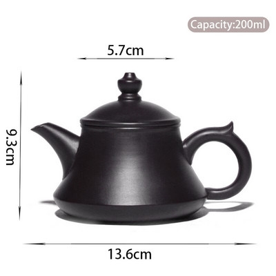 200 ml Classic Yixing Purple Clay teáskanna nyers érc fekete iszapszűrős teáskanna kézzel készített Zisha szépség vízforraló testreszabott teáskészlet ajándékok