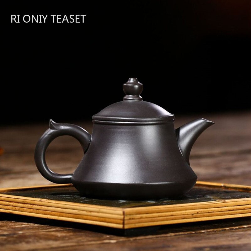 200 ml Classic Yixing Purple Clay teáskanna nyers érc fekete iszapszűrős teáskanna kézzel készített Zisha szépség vízforraló testreszabott teáskészlet ajándékok