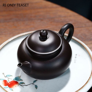 140 мл филтър за сурова руда, черна кал Чайник Китайски лилави глинени чайници Yixing Домашен чайник за красота Zisha Персонализиран сервиз за чай Консумативи