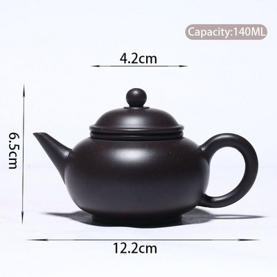 140 ml nyers érc fekete iszap filteres teáskanna Kínai Yixing lila agyag teáskannák otthoni Zisha szépség vízforraló Egyedi teáskészlet kellékek