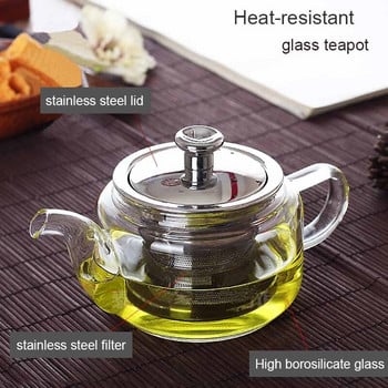 Σετ τσαγιού BORREY Γυάλινη τσαγιέρα ανθεκτική στη θερμότητα, αφαιρούμενο φίλτρο έγχυσης, ποτήρι φλιτζάνι τσαγιού καφέ Puer βραστήρας Teaware Glass