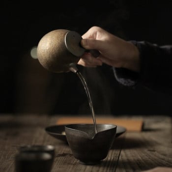 200 ml саксия с ретро позлата в японски стил, груба керамика, лична страна на тенджерата, ръчно изработена кана за чай пуер, украса за офис