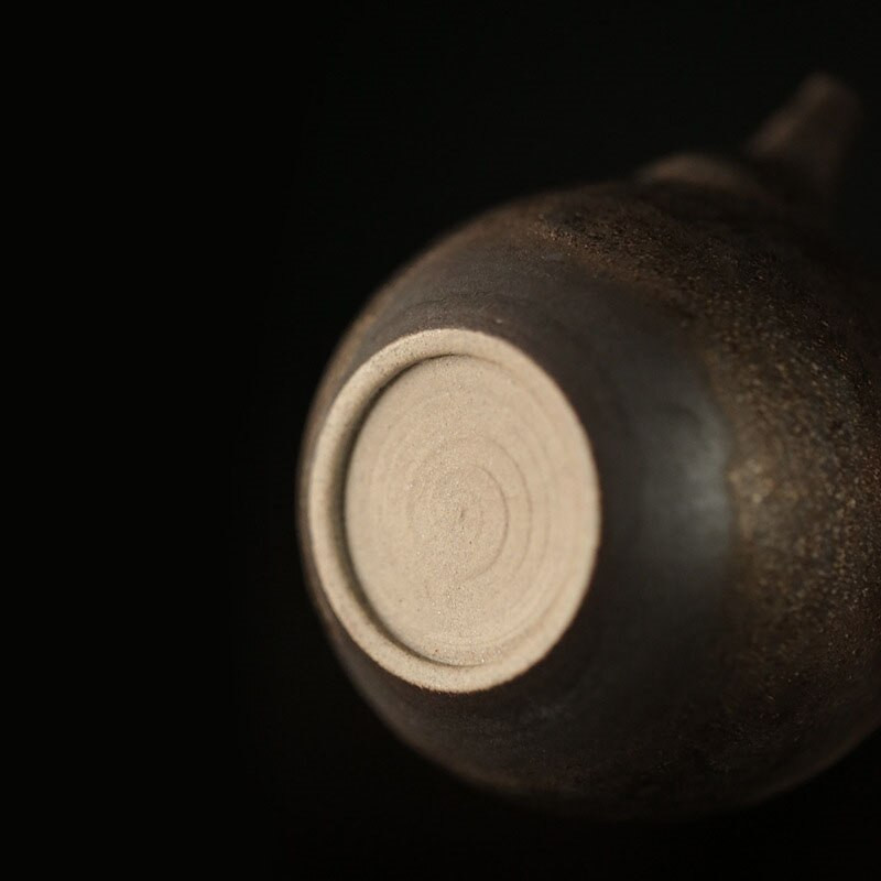 Oală de aurire retro în stil japonez de 200 ml, ceramică grosieră, partea personală a oalei, ceainic lucrat manual Puer, ceainic, decorare pentru birou