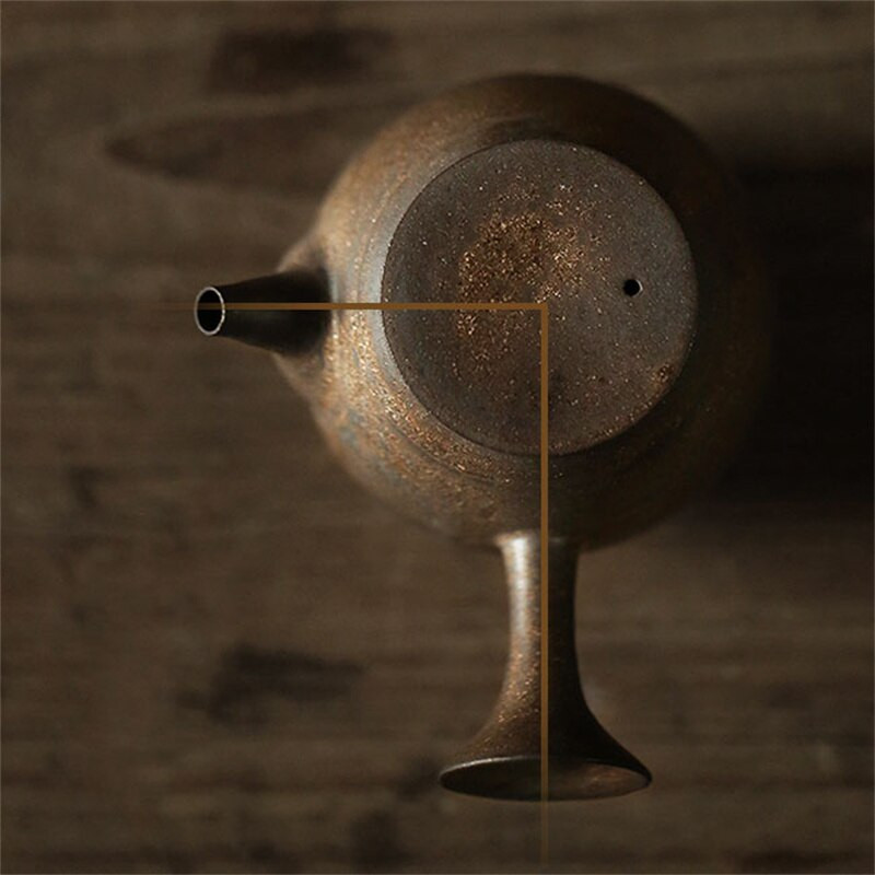 Oală de aurire retro în stil japonez de 200 ml, ceramică grosieră, partea personală a oalei, ceainic lucrat manual Puer, ceainic, decorare pentru birou