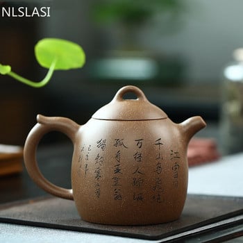 Китайски чайник Yixing Консумативи за чаена церемония Бутиков чайник от лилава глина Xishi Ръчно изработен чайник Ore Beauty Kettle Master 340 ml