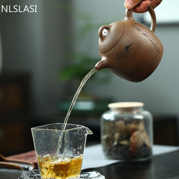 Китайски чайник Yixing Консумативи за чаена церемония Бутиков чайник от лилава глина Xishi Ръчно изработен чайник Ore Beauty Kettle Master 340 ml