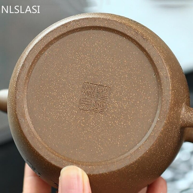 Kínai Yixing teáskanna teaszertartási kellékek Boutique Purple Clay Xishi teáskanna kézzel készített teaedény Ore Beauty Kettle Master 340 ml