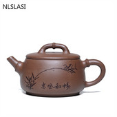 Autentiškas Yixing arbatinukas purpurinis molis Stone Scoop arbatinukas gražuolės virdulys Kinijos rankų darbo arbatos rinkinys individualiai pritaikytos dovanos 240 ml