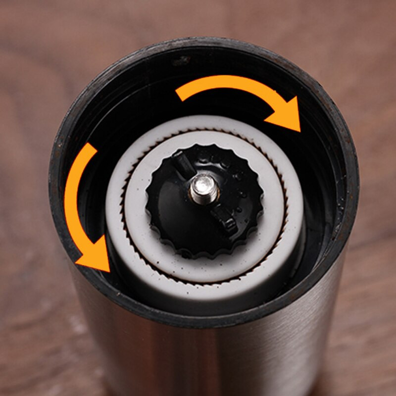 Nešiojamas medienos grūdų kavos pupelių malūnėlis nerūdijančio plieno švaistiklis Rankinis Rankinis rankų darbo kavos malūnėlis malūnėlis virtuvės įrankių malūnėliai