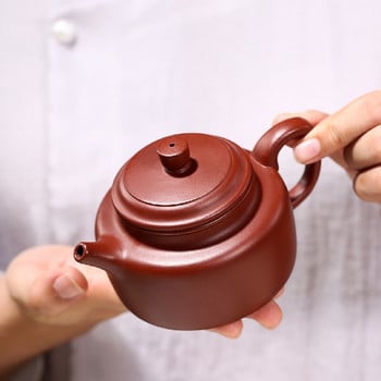 Китайски лилав глинен чайник Yixing Xishi Чайник Домакински ръчно изработен чайник Комплект за напитки за китайска чаена церемония Dahongpao Комплект за чай