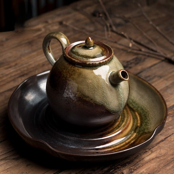 Китайски каменинов чайник Домакинска керамика Ръчно изработен кунг-фу сервиз за чай Аксесоари Японски стил Ретро Чайник с голям капацитет