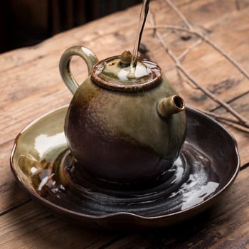 Китайски каменинов чайник Домакинска керамика Ръчно изработен кунг-фу сервиз за чай Аксесоари Японски стил Ретро Чайник с голям капацитет
