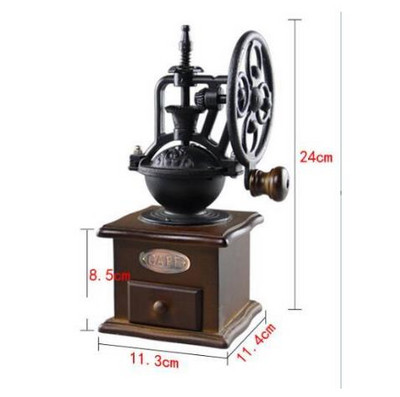 Класическа дървена ръчна кафемелачка Мелничка за подправки на кафе на зърна