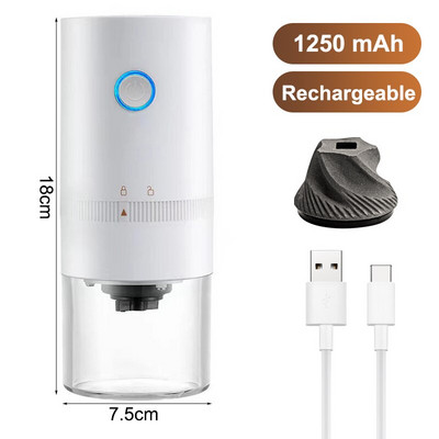 2022-es elektromos kávédaráló, automata szemesdaráló, hordozható eszpresszógép, utazási USB újratölthető kávébabdaráló