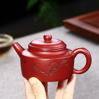 WSHYUFEI Chinese Yixing Zisha arbatinukas Garsus Dahongpao raižytas arbatinukas Gryno rankų darbo purpurinio molio arbatos rinkinys Buitinis virdulys 160ml