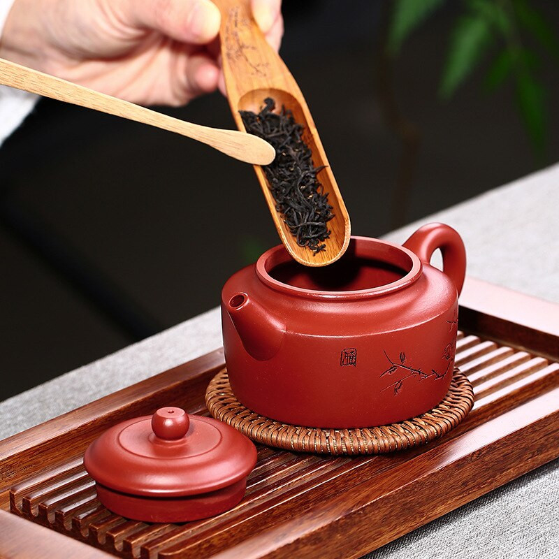 WSHYUFEI Ceainic chinezesc Yixing Zisha Celebrul ceainic sculptat Dahongpao Set de ceai purpuriu din argilă purpură, ceainic de uz casnic 160 ml