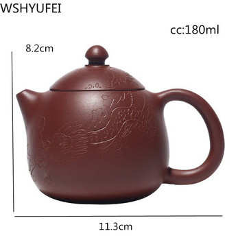 WSHYUFEI Yixing Teaware Teapots Tea Pot Dahongpao χειροποίητα Dragon Egg Teapots Zhu Mud προσαρμοσμένα δώρα αυθεντικά 190ml