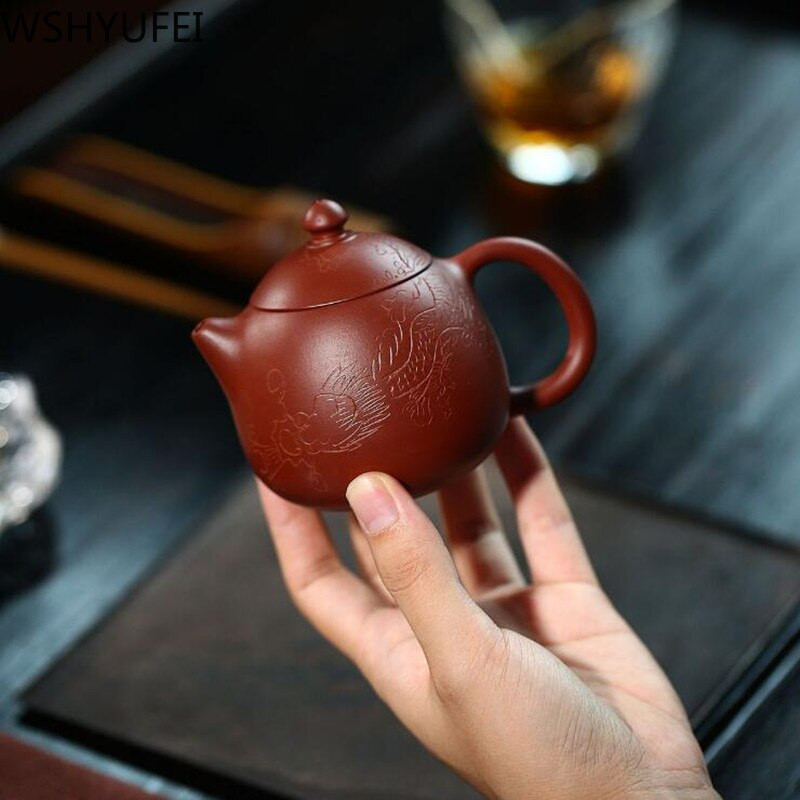 WSHYUFEI Yixing Arbatinukai Arbatinukai Dahongpao rankų darbo Dragon Egg arbatinukai Zhu Mud pritaikytos dovanos autentiškos 190ml