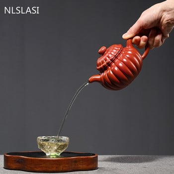 NLSLASI 300ml Yixing τσαγιέρα zisha Tea Χειροποίητο βραστήρα μωβ πήλινο ποτό Μωβ λάσπη προσαρμοσμένο κινέζικο σετ τσαγιού