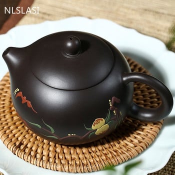 Чайник Yixing лилава глина xishi Teapot Ore Black mud beauty чайник Ръчно изработен сервиз за чай Customized 188 ball hole filter 240ml