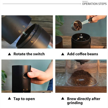 Преносима електрическа кафемелачка Type-C USB Charge Profession Ceramic Grinding Core Мелница за кафе на зърна Домашни кухненски инструменти