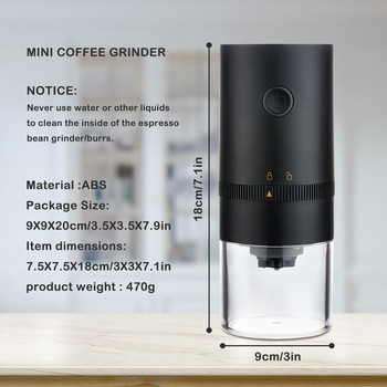 Νέα αναβάθμιση φορητό ηλεκτρικό μύλο καφέ TYPE-C USB Charge Profession Ceramic Grinding Core Μύλος κόκκων καφέ