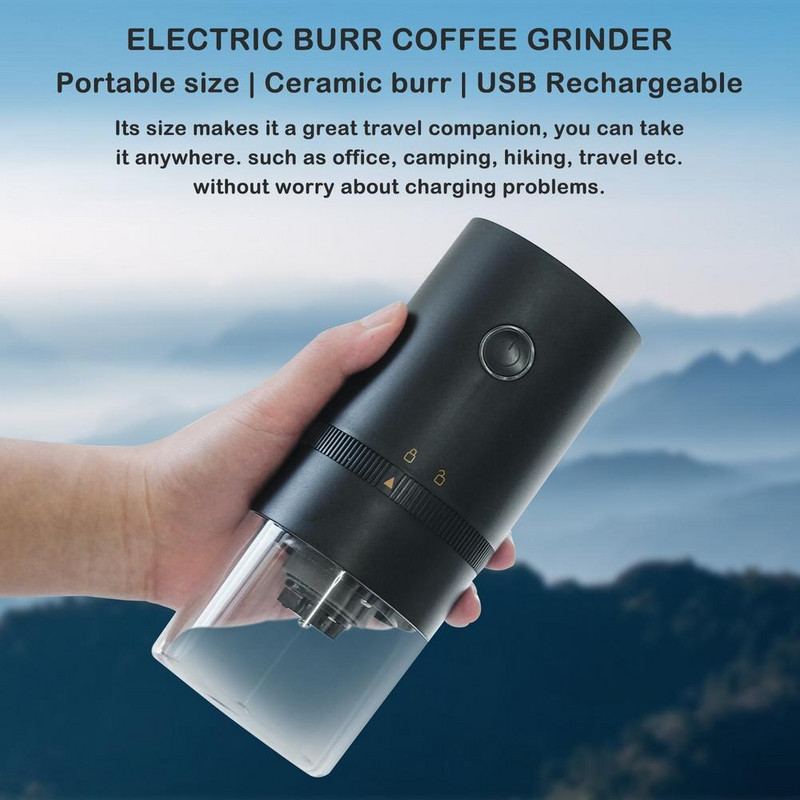 Uus täiendusega kaasaskantav elektriline kohviveski TYPE-C USB laadimismasin Profession keraamiline jahvatussüdamik kohviubade veski