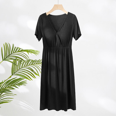 Camasa de noapte de dama model nou cu decolteu ascutit - potrivita pentru mamicile care alapteaza