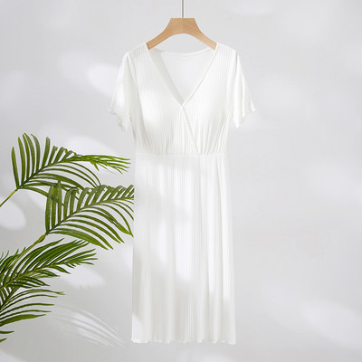 Camasa de noapte de dama model nou cu decolteu ascutit - potrivita pentru mamicile care alapteaza