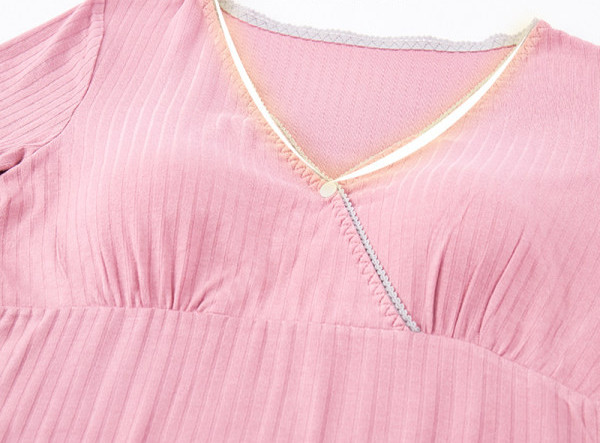 Camasa de noapte de dama model nou cu decolteu ascutit - potrivita pentru mamicile care alapteaza