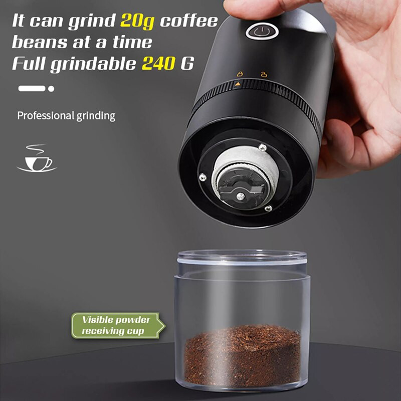 Hordozható elektromos kávédaráló kúpos maró kávédaráló kávébab daráló eszpresszó csepegtető öntéshez francia prés alá