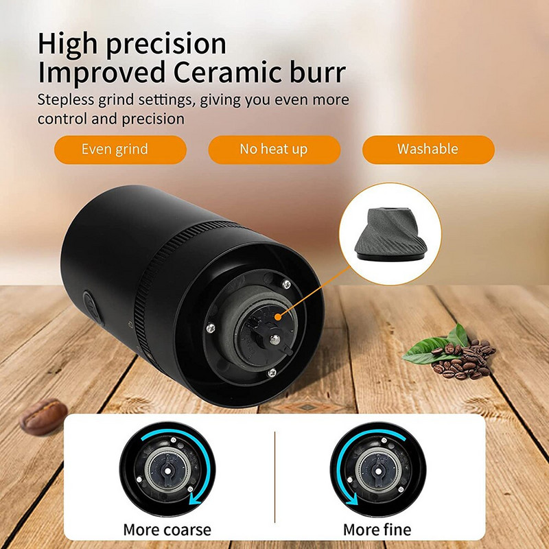 Hordozható elektromos kávédaráló kúpos maró kávédaráló kávébab daráló eszpresszó csepegtető öntéshez francia prés alá