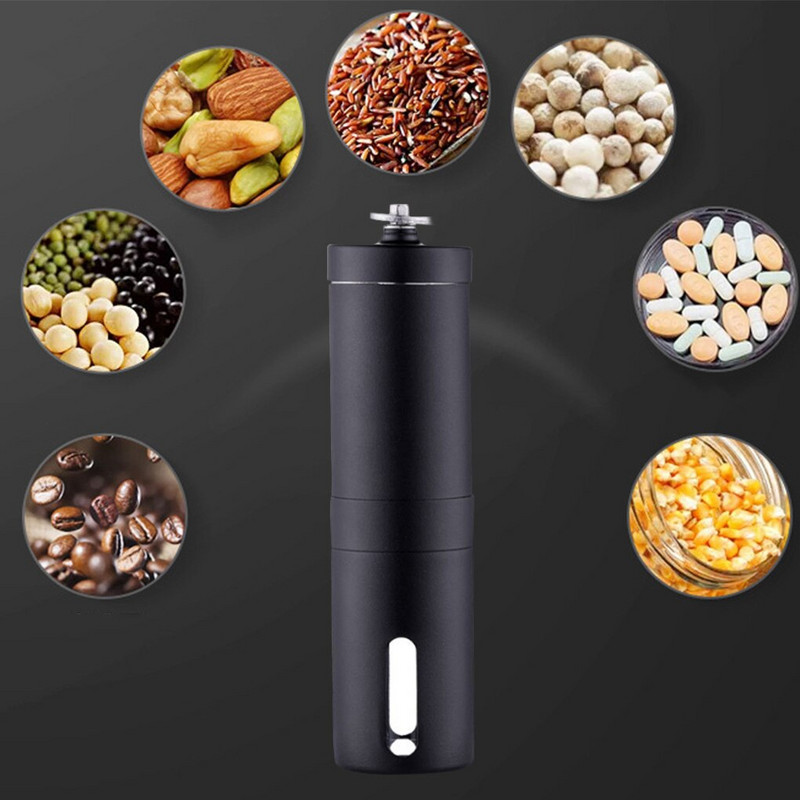 Rankinis kavos malūnėlis nerūdijančio plieno pipirų malūnėlis, nešiojamas didelės talpos rankinis alkūninis kavos malūnėlis virtuvės baro įrankis