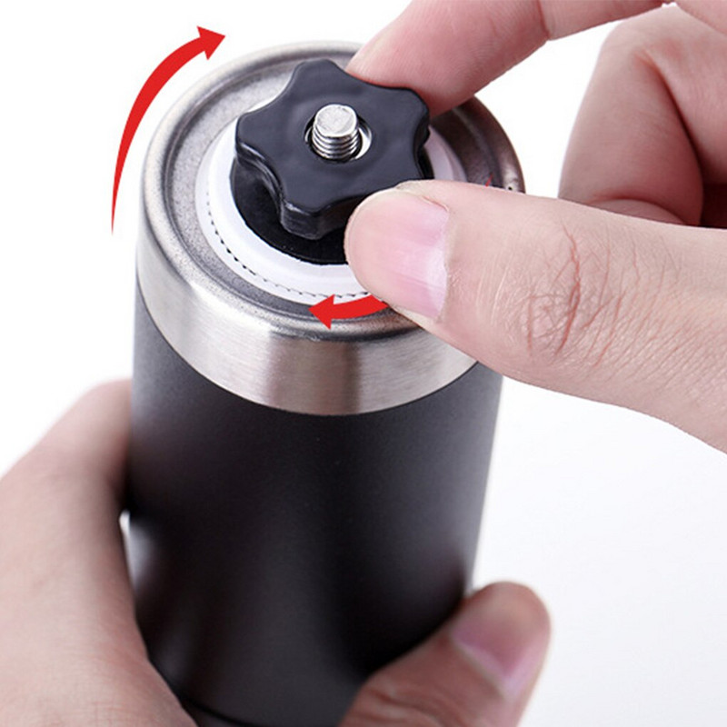 Rankinis kavos malūnėlis nerūdijančio plieno pipirų malūnėlis, nešiojamas didelės talpos rankinis alkūninis kavos malūnėlis virtuvės baro įrankis