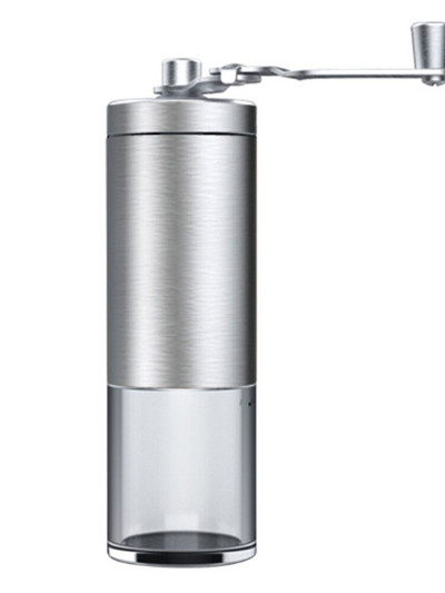 Hordozható fa szemcsés kézi kávédaráló ezüst rozsdamentes acél aeropress eszpresszó daráló kávébab sorja daráló kézi hajtókar