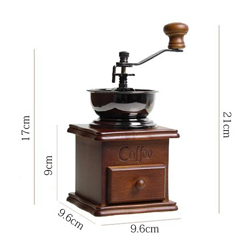 Vintage rankinis rudas kavos malūnėlis mini medinis rankinis rankinis rankų darbo kavos pupelių malūnėlis malūnėlis virtuvės įrankių malūnėliai