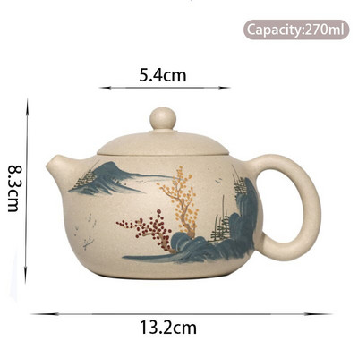 Ceainic chinezesc Yixing violet din lut de 270 ml, minereu brut, noroi alb, ceainic Xishi, fierbător de frumusețe Zisha, set de ceai personalizat.