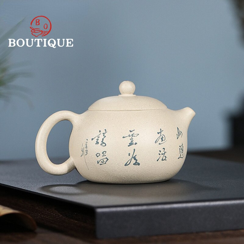 Ceainic chinezesc Yixing violet din lut de 270 ml, minereu brut, noroi alb, ceainic Xishi, fierbător de frumusețe Zisha, set de ceai personalizat.