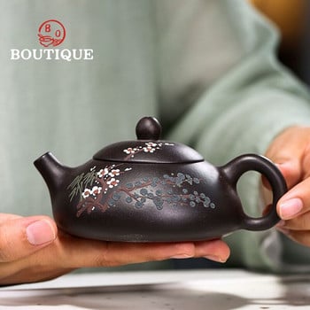 190 мл лилав глинен чайник Yixing, известен ръчно изработен чайник с филтрираща дупка, китайски автентичен комплект чай Zisha, чайник, чайна церемония