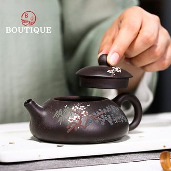 190 мл лилав глинен чайник Yixing, известен ръчно изработен чайник с филтрираща дупка, китайски автентичен комплект чай Zisha, чайник, чайна церемония