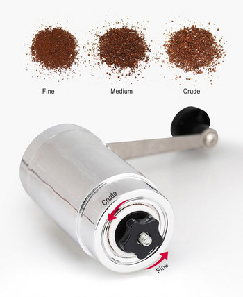 Χειροκίνητος μύλος καφέ GURET από ανοξείδωτο ατσάλι, ρυθμιζόμενος με μανιβέλα, μύλος καφέ, κεραμικά εργαλεία ακριβείας καφέ