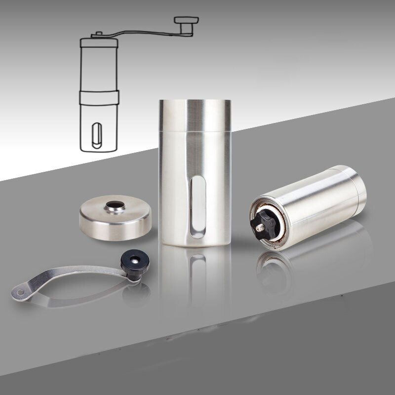 GURET nerūdijančio plieno nerūdijančio plieno rankinis kavos malūnėlis, reguliuojamas rankinis malūnėlis Kavos pupelių malūnėlis Keraminiai tikslūs kavinės įrankiai