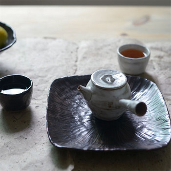 150 ml японски стил груб керамичен чайник със странична дръжка Ръчно изработен ретро чайник Kung Fu Tea Master Pot Чаша за кафе Подаръчна опаковка