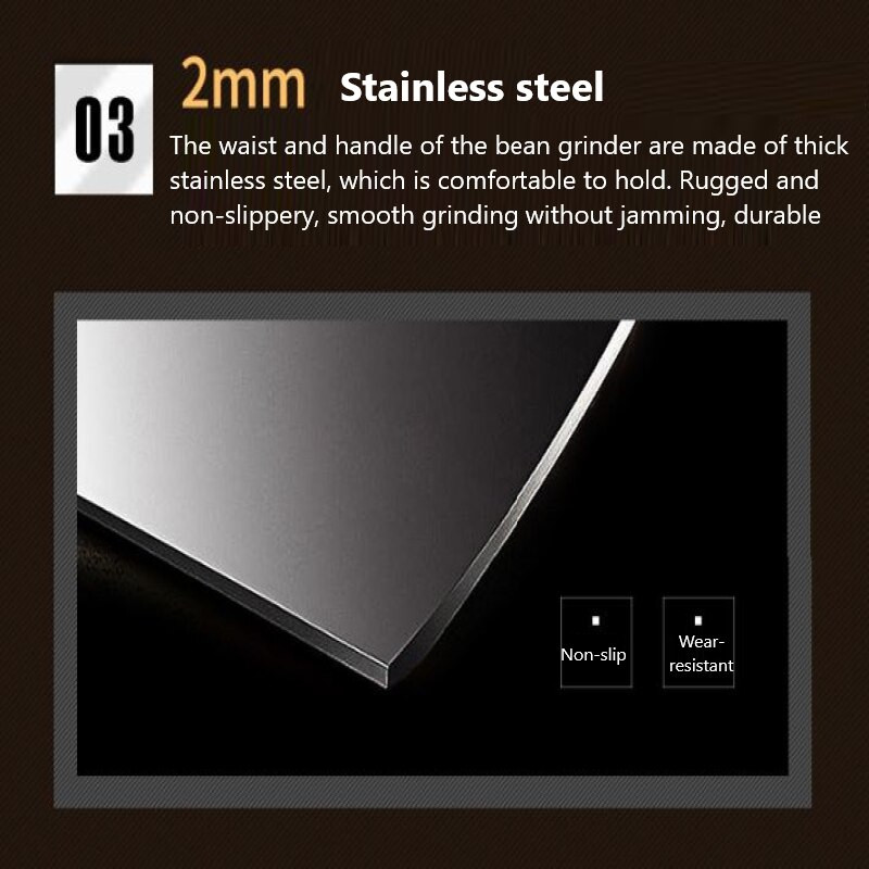 Rankinis kavos aparatas Modernus nerūdijančio plieno rankinis virtuvės šlifavimas pipirai kavos riešutai tabletes prieskonių malūnėlis virtuvė