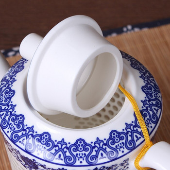 Голям капацитет Синя и бяла порцеланова тенджера за чай Керамичен чайник Творчески кух преносим чайник Кунг-фу съдове за чаша за чаша за чай