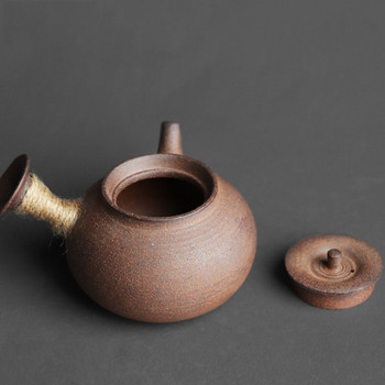 Jingdezhen Χειροποίητη Κεραμική Ιαπωνικού στυλ Πλαϊνή λαβή Τσαγιέρα Ακατέργαστης Τεχνολογίας Πηλός Υλικό αγγειοπλαστικής Retro Rough Pottery Health Tea Maker