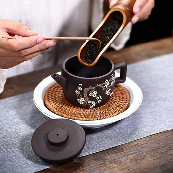 180ml Αυθεντικό Yixing Teapot Purple Clay Teapot Raw Ore Black Mud Painted Plum Customized Master Handmade Chinese Tea Set δώρο