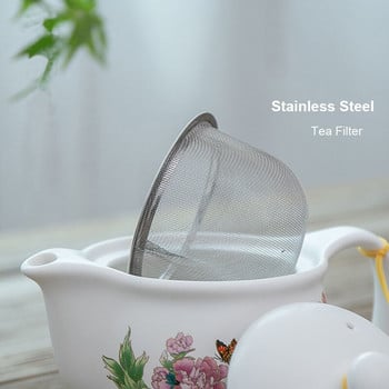 BORREY 350Ml Κεραμική Τσαγιέρα Infuser Jingdezhen Πορσελάνινη Τσαγιέρα με φίλτρο από ανοξείδωτο χάλυβα Puer Βραστήρας Σετ τσαγιού Μπλε και Λευκό