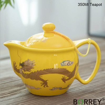BORREY 350 ml kerámia teáskanna infuser Jingdezhen porcelán teáskanna rozsdamentes acél szűrővel Puer vízforraló kék-fehér teáskészlet
